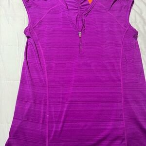 Athleta Magenta Sleeveless Half-Zip Active Tank